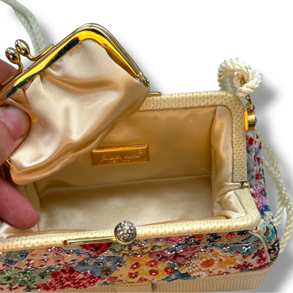 Judith Leiber Spy Bag Floral Quilted Crystal Embroidered Shoulder Bag - Picture 8 of 8